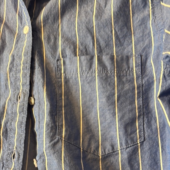 Old Navy Blue and White Striped Button Down Shirt - Picture 3 of 4